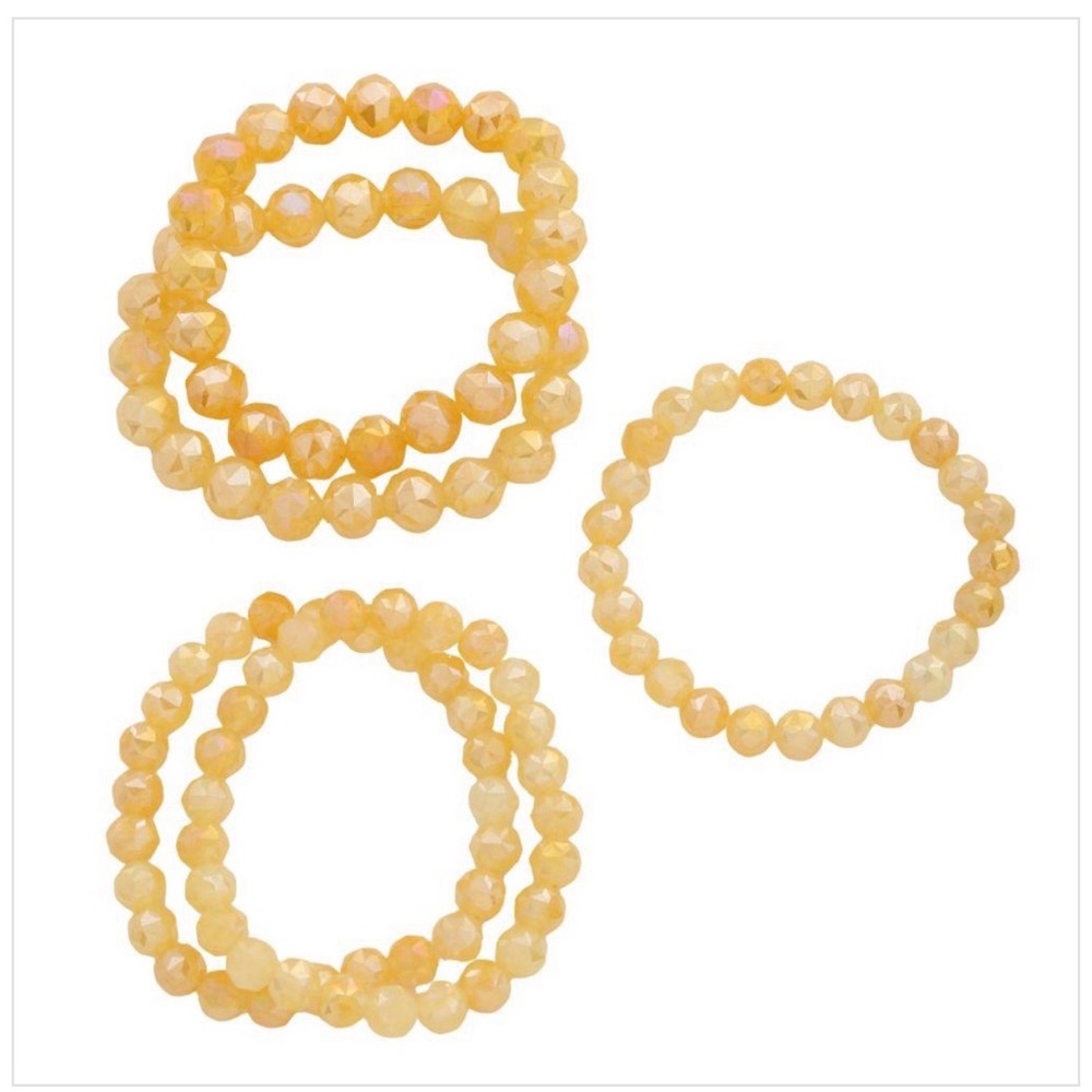 Elegant Yellow 5 Beaded Bracelet Set - Picture 2 of 2